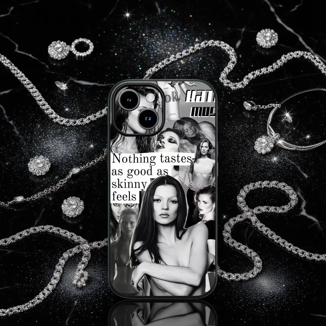 Kate Moss Noir Editorial iPhone Case. ✧