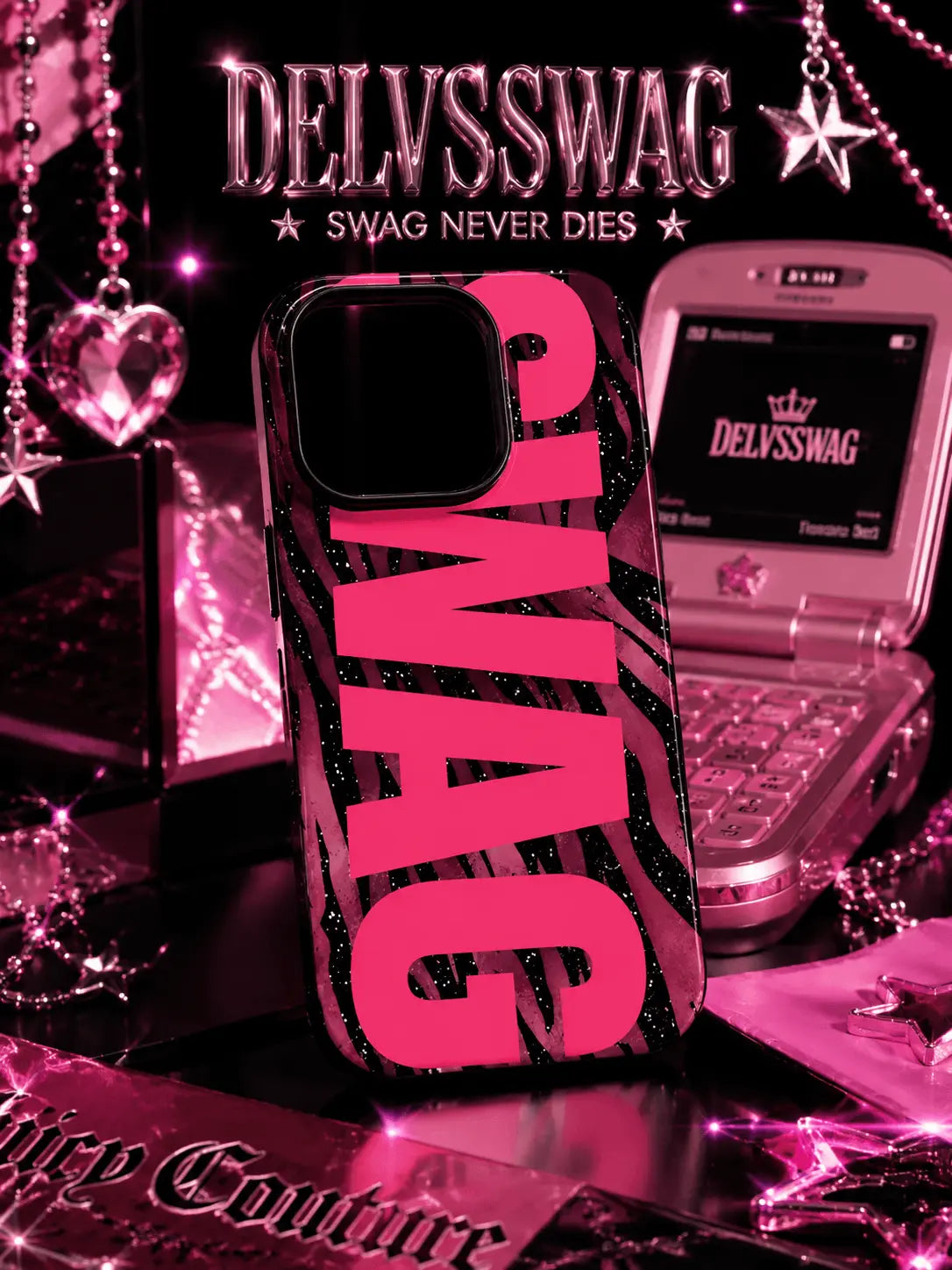 Hot Pink SWAG Zibra iPhone Case.