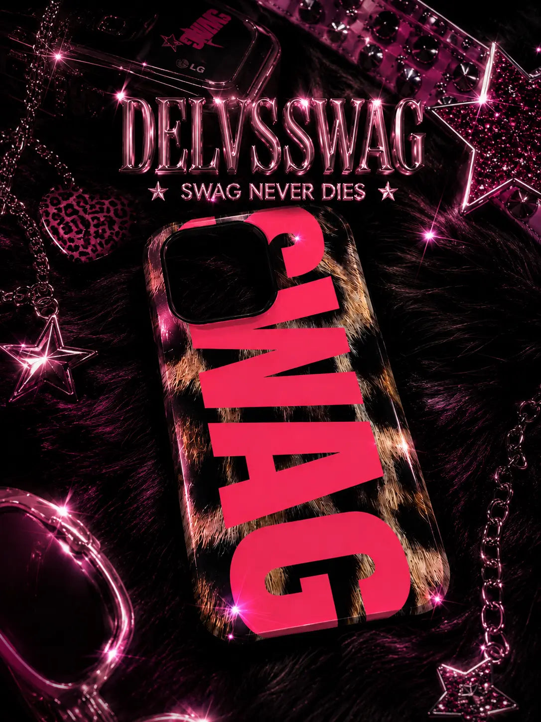 Pink Leopard SWAG iPhone Case.