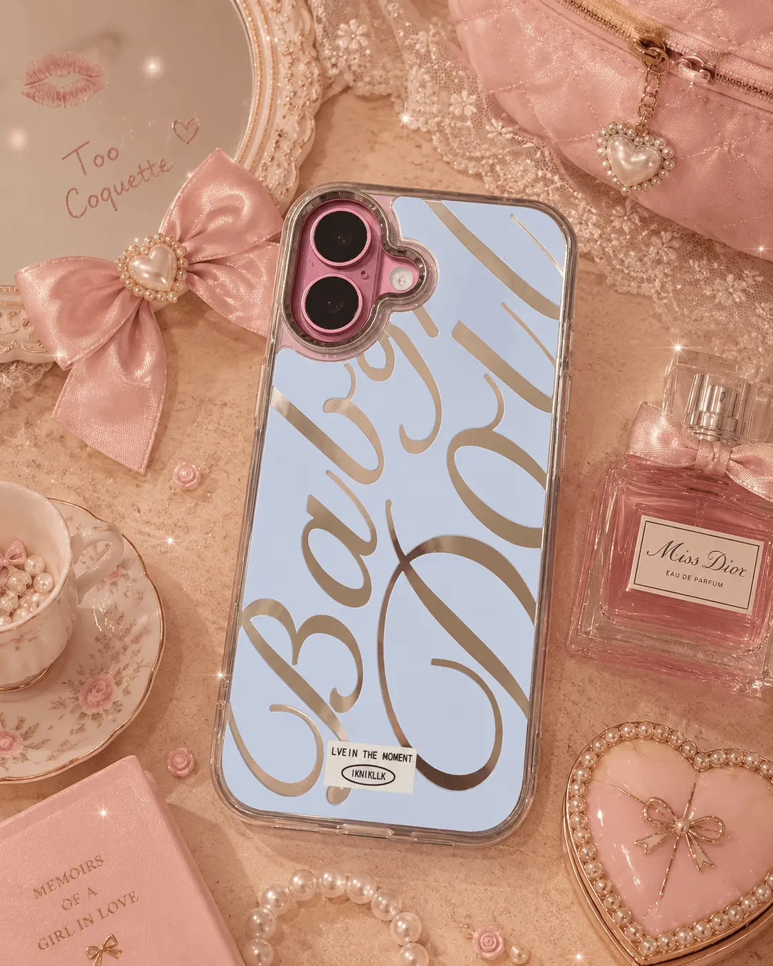 Baby Doll Champagne Gold Mirror Case.